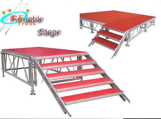 altura ajustável de alumínio 1.2M Plywood Portable Stage da celebração