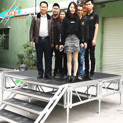Móbil de alumínio da plataforma da fase dos materiais da fase exterior do fardo do concerto na exposição do fardo