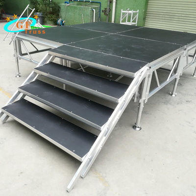 Plataforma de alumínio exterior de dobramento da fase da dança de concerto do evento, altura ajustável